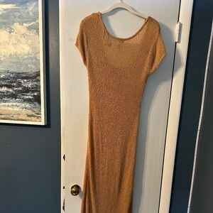 L*Space long crochet swim cover up